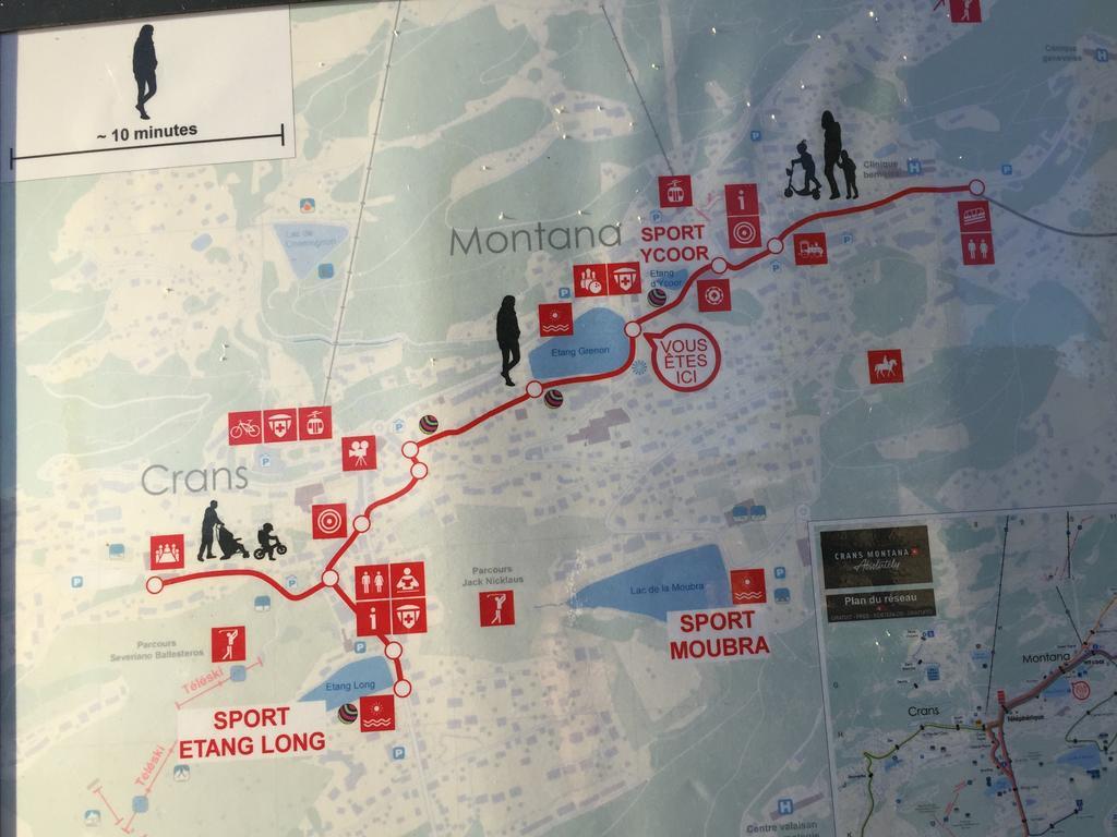 Plein Centre, Ski A Pied, Vue, Calme 크란스몬타나 외부 사진